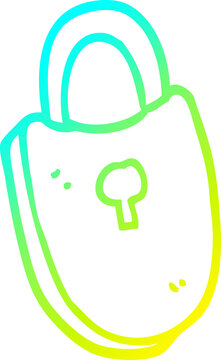 recommend clip art: cold gradient line drawing cartoon locked padlock