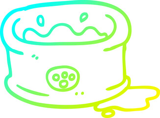 cold gradient line drawing cartoon pet bowl