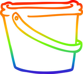 rainbow gradient line drawing cartoon bucket © lineartestpilot