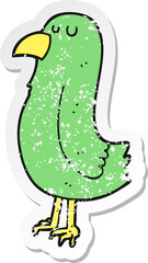 retro distressed sticker of a cartoon parrot