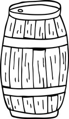 line drawing cartoon beer barrel