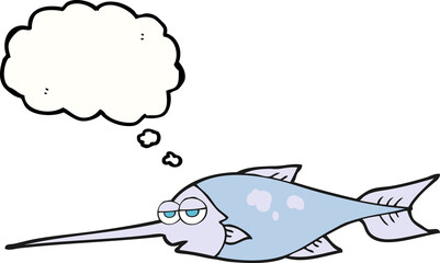 thought bubble cartoon swordfish