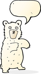 cartoon polar bear with speech bubble