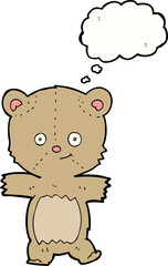 cartoon teddy bear with thought bubble