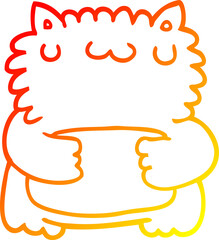 warm gradient line drawing cartoon bear