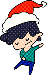 christmas cartoon of kawaii boy