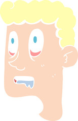 flat color illustration of a cartoon staring man drooling