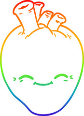 rainbow gradient line drawing cartoon happy heart