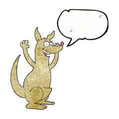 speech bubble textured cartoon kangaroo