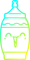 cold gradient line drawing cartoon happy sports drink