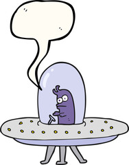 speech bubble cartoon flying saucer
