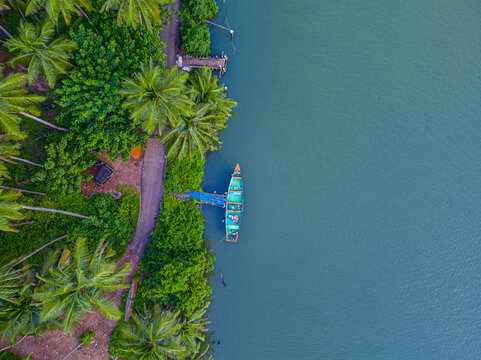 Fishing Boat in the Kerela backwaters, India