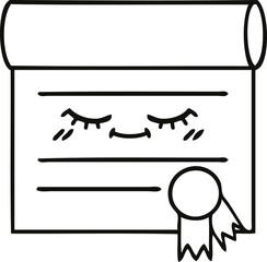 line drawing cartoon certificate