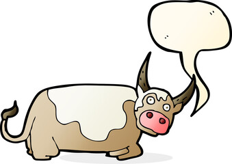 cartoon bull with speech bubble
