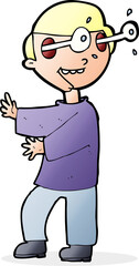cartoon boy with popping out eyes