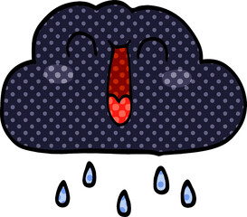 cartoon doodle of a happy rain cloud