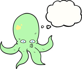 thought bubble cartoon octopus