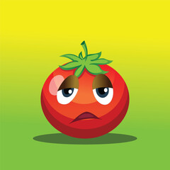 Obraz premium Vector collection of cute fruits. Funny fruit tomato characters.