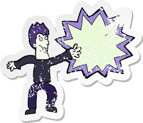 retro distressed sticker of a cartoon spooky vampire