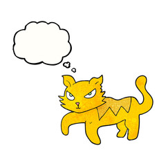 thought bubble textured cartoon cat