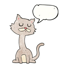 speech bubble textured cartoon cat