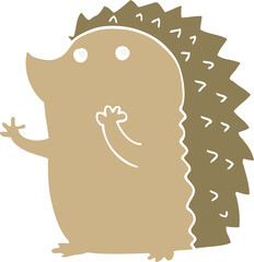 flat color style cartoon hedgehog