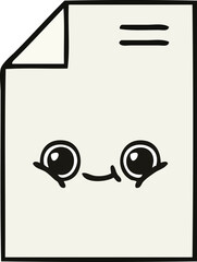 cute cartoon sheet of paper