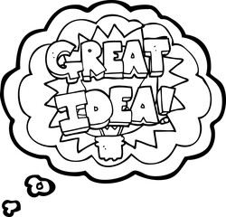 thought bubble cartoon GREAT IDEA! symbol
