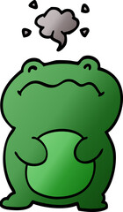 funny cartoon doodle frog