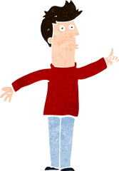 cartoon man advising caution