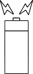 line drawing cartoon old battery