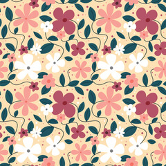 Floral shape seamless pattern.