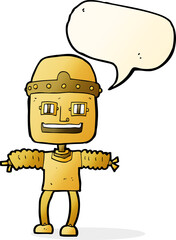 cartoon robot with speech bubble
