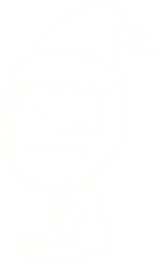 Christmas Woman Chalk Drawing