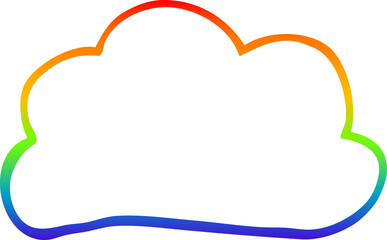 rainbow gradient line drawing cartoon weather cloud