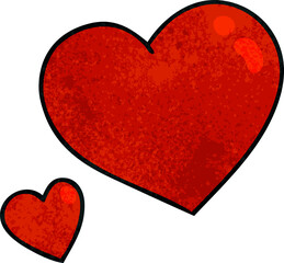 quirky hand drawn cartoon pink hearts