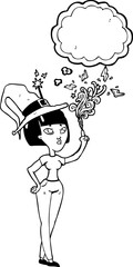 thought bubble cartoon witch