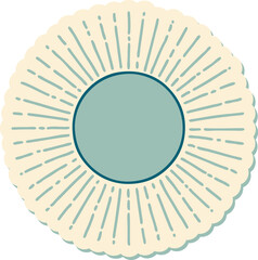 tattoo style sticker of a sun © lineartestpilot