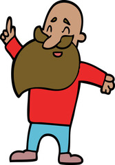 cartoon doodle man with beard