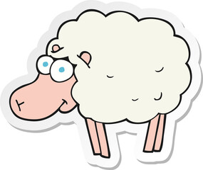 sticker of a funny cartoon sheep