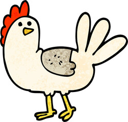 grunge textured illustration cartoon chicken