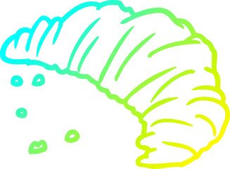 Fototapeta premium cold gradient line drawing croissant