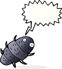 cartoon bug with speech bubble