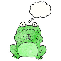 thought bubble textured cartoon funny frog