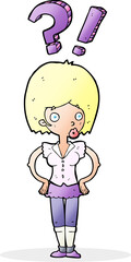 cartoon woman asking question
