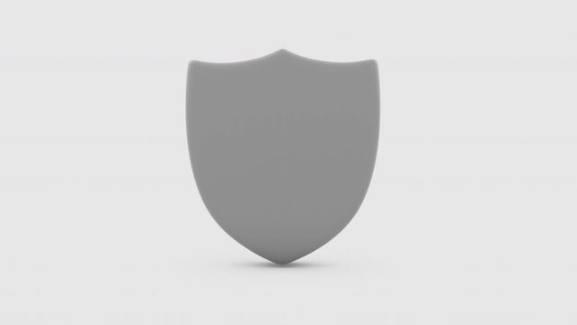 3D animation of Shield protected icon with key