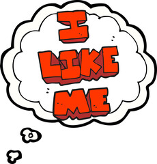 thought bubble cartoon i like me symbol