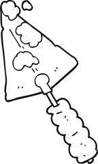 black and white cartoon trowel