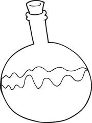 black and white cartoon chemicals