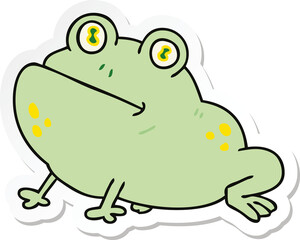 sticker of a quirky hand drawn cartoon frog